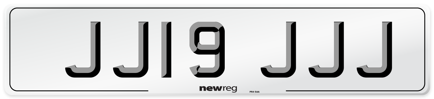 JJ19 JJJ Number Plate from New Reg
